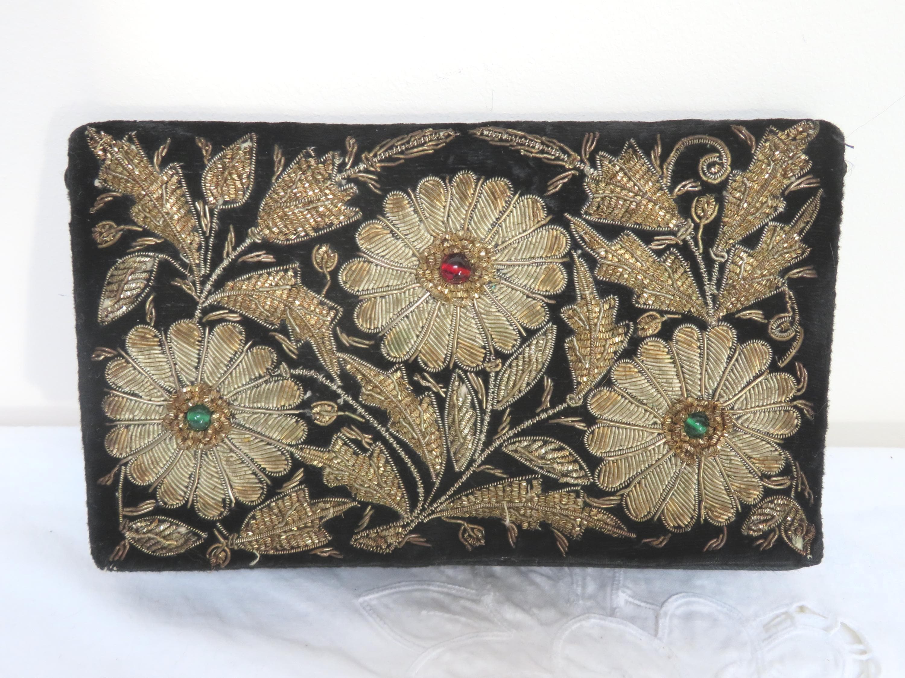 Vintage Black Velvet Zardozi Evening/occasion Bag/purse by Faith