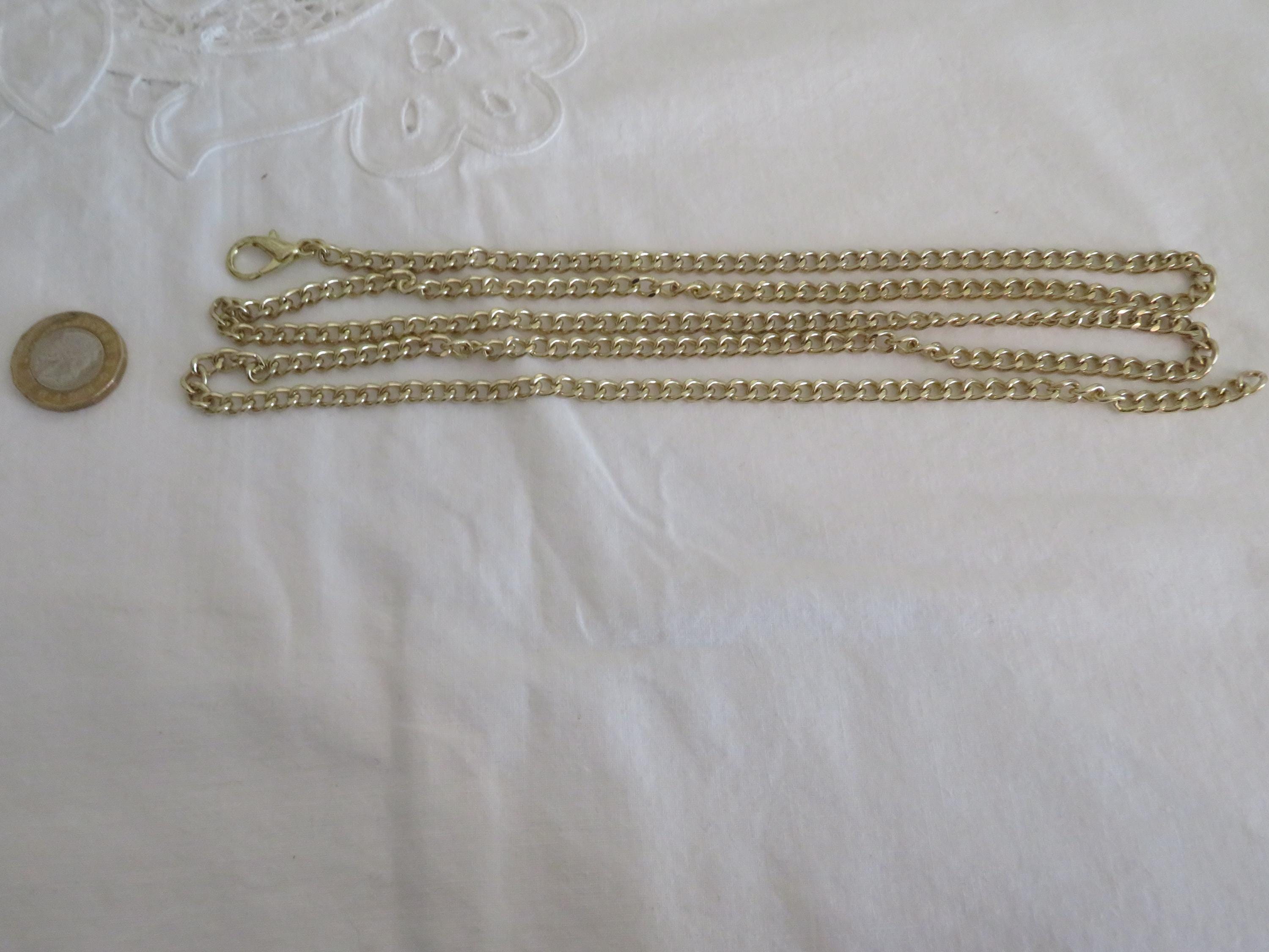 Vintage Matte Gold Tone Curb Chain Belt Adjustable Wrap Waist Hip 37\