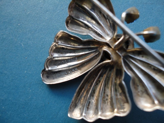 Vintage Designer Sterling Silver Butterfly Brooch… - image 3