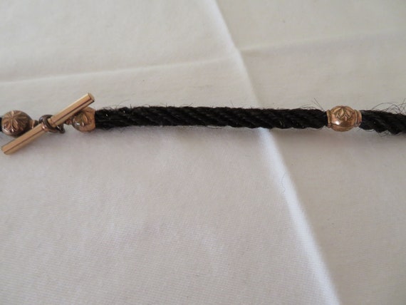 Antique Black Human Woven Hair and Rolled Rose Go… - image 8