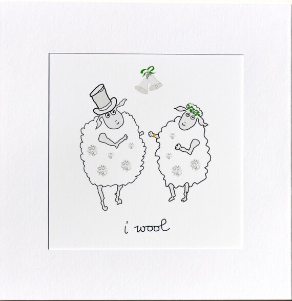 I Wool Wedding Card Etsy