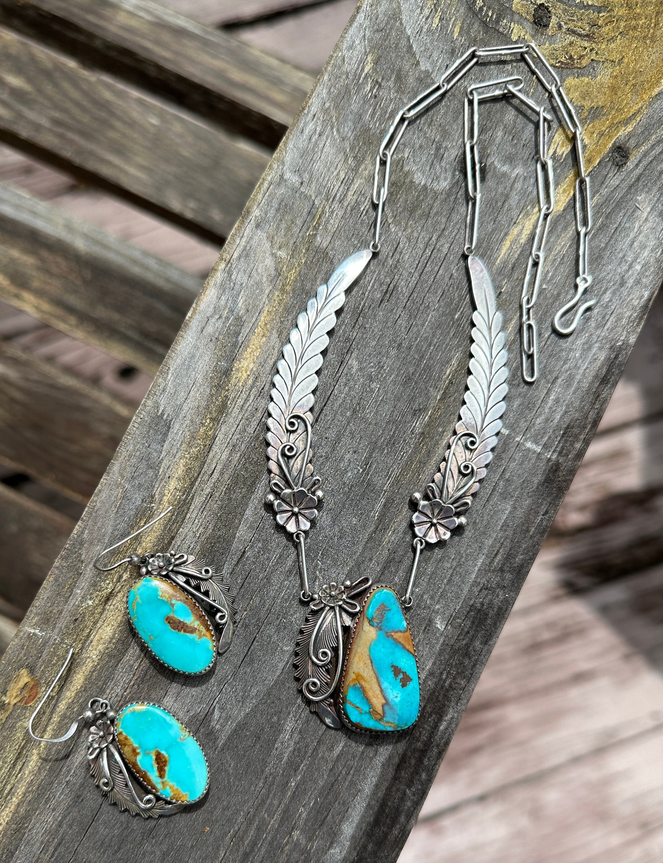 Vintage Native American Necklace & Earrings Set - Etsy