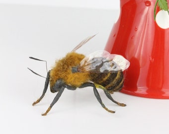 Needle felted honey bee, art collectible, original art