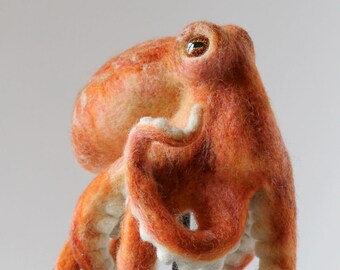 RESERVED, Octopus, Needle Felted Art, Sculpture, Original Wildlife Art