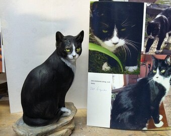 Grey Tuxedo Cat Personalized Pet Ashes Urn OR