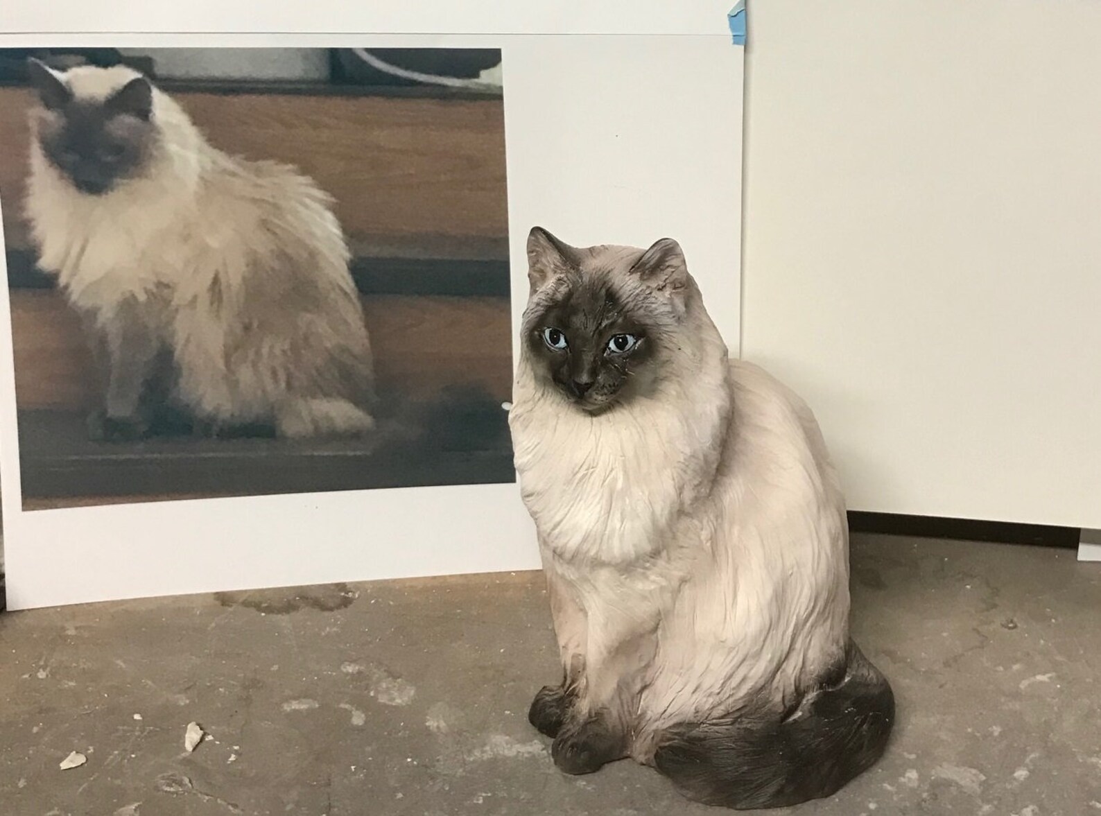 YOUR Himalayan or Persian, Snowshoe or Longhair CUSTOM Cat Sculpture or