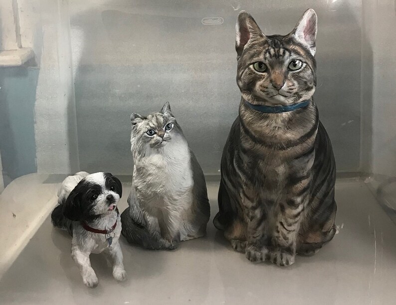 YOUR Tuxedo Custom 3/4 Life Size Statue, Cat Sculpture, 12 Inch, Tabby