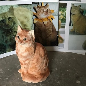 Votre Orange Tiger Sculpture De Chat Personnalise Ou Une Urne Etsy