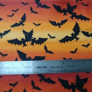 Halloween Fabric, 100% Cotton, Bats, Harvest Moon by Northcott Studios, Out of Print
