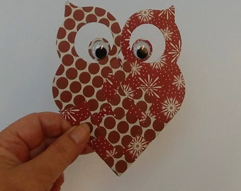 Ozdoby lub prezenty w kształcie ptaków z papieru tkanego w kształcie sowy, zestaw 3 sztuk