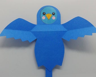 Ruchoma zabawka papierowa „Bluebird of Happiness” Karta, prezent