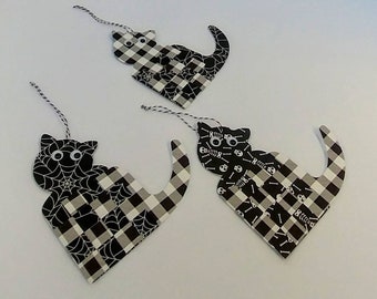 Ozdoby lub prezenty w kształcie kotów z papieru tkanego, zestaw 3 sztuk