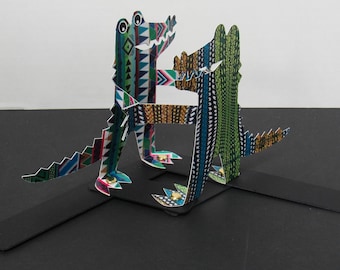 Krokodyl Smile, ręcznie cięte przenoszenie papieru zabawka