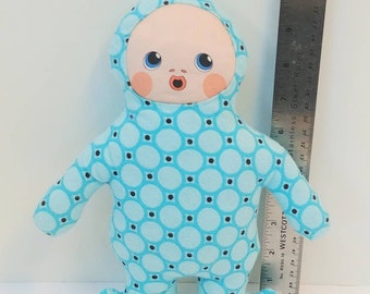 Flannel Baby Doll: Dot & Plaid Cuddly Stuffie
