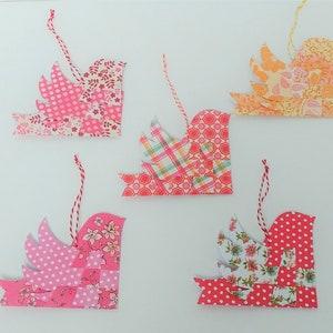 Woven Paper Bird Ornaments or Gift, Set of 5