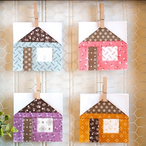 House Foundation Paper Piecing Pattern, FPP, Quilt Block, Multiple Sizes, PDF download