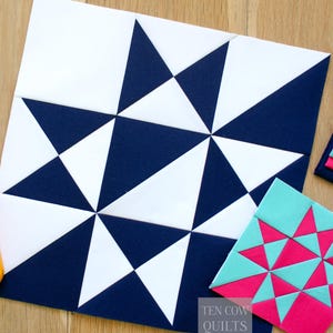 Ohio Split Star Quilt Block Pattern: Foundation Paper Pieced (PDF Download, 7 Sizes)