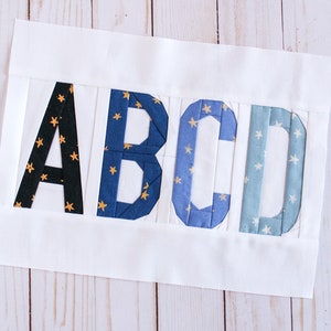 Modello di patchwork di carta con fondamento dell'alfabeto da 5 pollici, FPP, blocchi di trapunta da 5 pollici, nome, trapunta personalizzata, personalizzata, trapunta per bambini, personalizzata, regalo,
