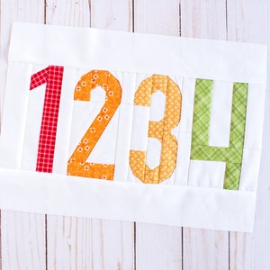 Punteggiatura numerica da 6 pollici FPP, modelli di patchwork di carta di fondazione, blocco trapuntato, download PDF, 1, 2, 3, 4, 5, 6, 7, 8, 9, 0,