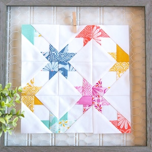 Star Square Foundation Paper Piecing Pattern, FPP, Star Quilt Block, PDF Download, Scrap Quilt,