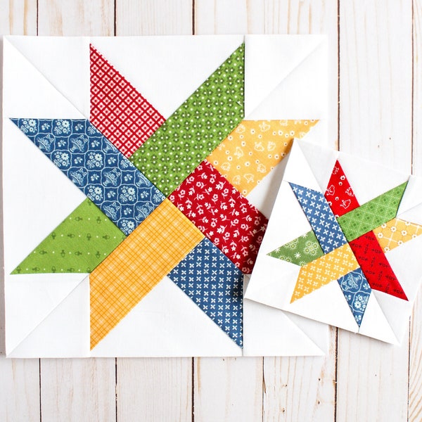 Woven Star Foundation Paper Piecing Pattern, FPP, Sawtooth Star, PDF Download, Quilt Block, Multiple Sizes