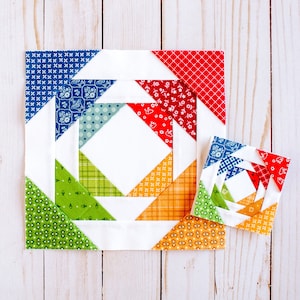 Modello di base per patchwork di carta con base di ananas, FPP, diverse dimensioni, blocco trapuntato, download PDF
