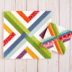 Woven Quilt Block Pattern: Foundation Paper Piecing, Multiple Sizes (PDF Download)