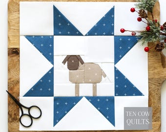 Sheep Star, Quilt Block Pattern, Foundation Paper Pieced