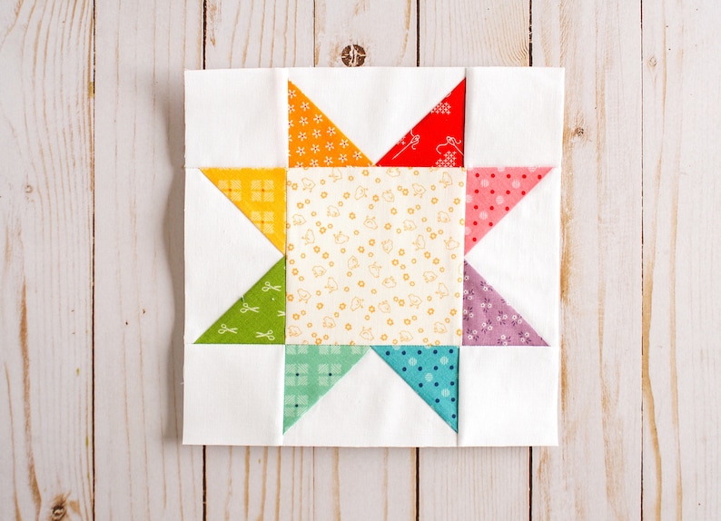 Sawtooth Star Foundation Paper Piecing Pattern, FPP, Quilt Block, Classic Traditional, Small, Mini, Multiple Sizes, PDF Pattern image 4