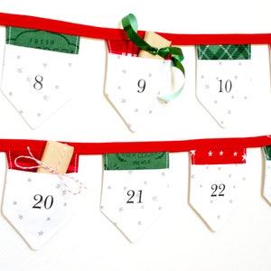 Christmas Advent Pattern, Bunting Banner Countdown, Days Until, Garland, Candy Treat, Tradition, Holiday, Easy, Fabric, Small Gift