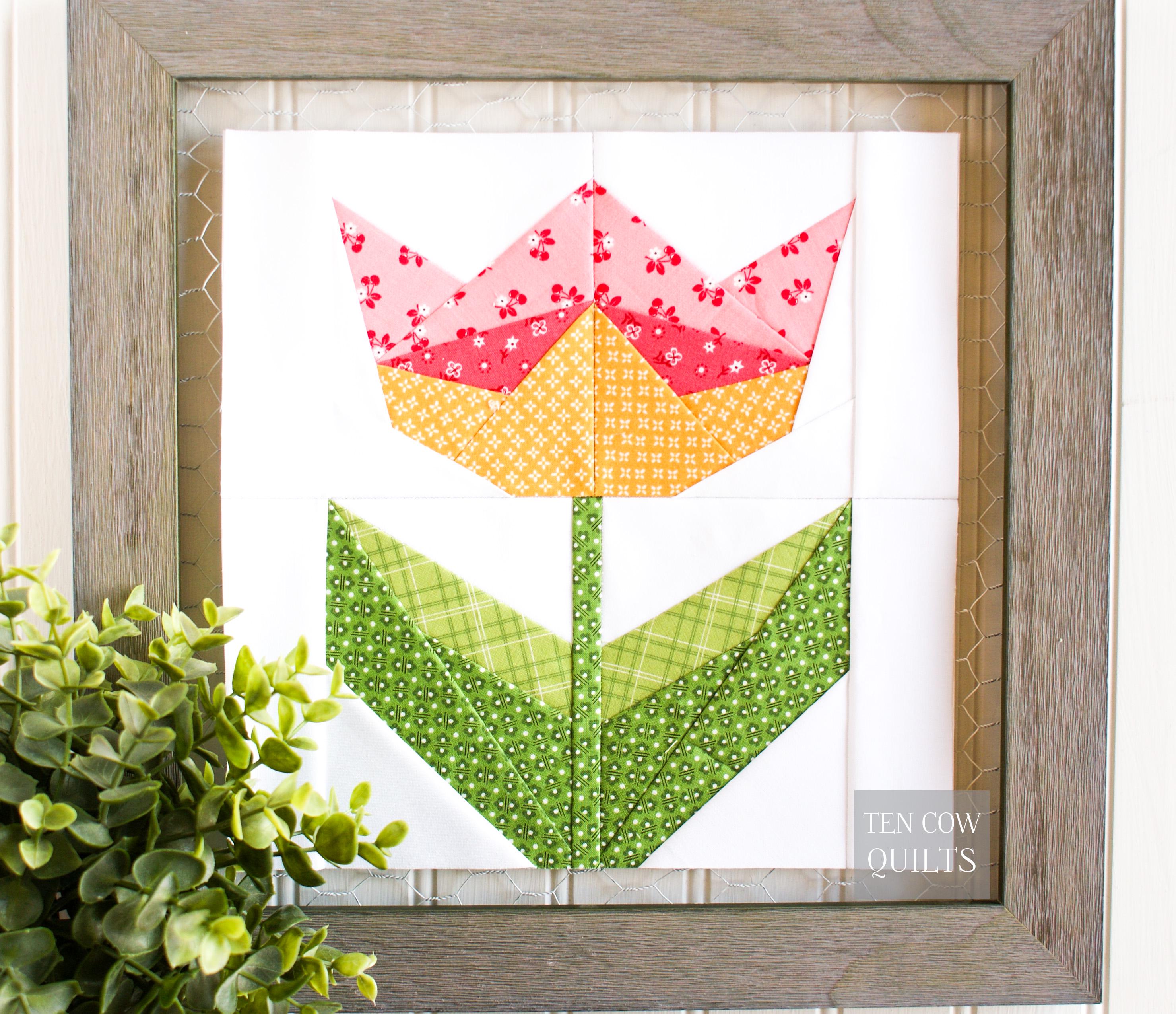 Tulip 6 Sizes, Flower, Foundation Paper Pieced Pattern, Spring, Quilt ...