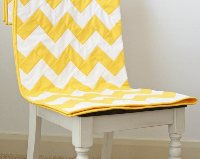 Yellow Chevron Quilt Blanket Cot Bed Throw Lap Crib Etsy