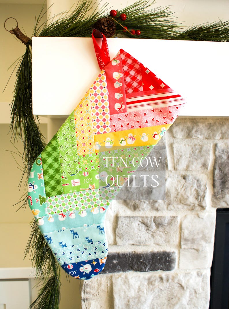Woven Christmas Stocking Pattern: Foundation Paper Pieced (PDF Digital ...