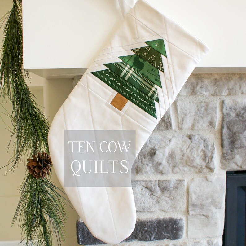 Christmas Tree Stocking Pattern, FPP, Quilted, PDF, Tutorial and ...