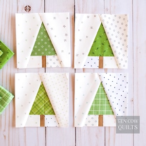 Tiny Tree 5 Sizes Quilt Block Pattern: Foundation Paper Pieced (PDF ...