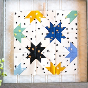Star Square Foundation Paper Piecing Pattern, FPP, Star Quilt Block, PDF Download, Scrap Quilt, image 4