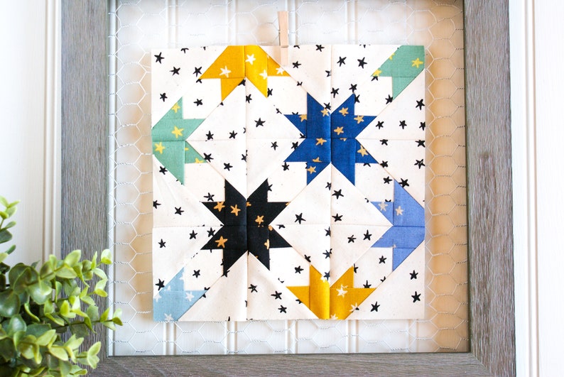 Star Square Foundation Paper Piecing Pattern, FPP, Star Quilt Block, PDF Download, Scrap Quilt, image 4