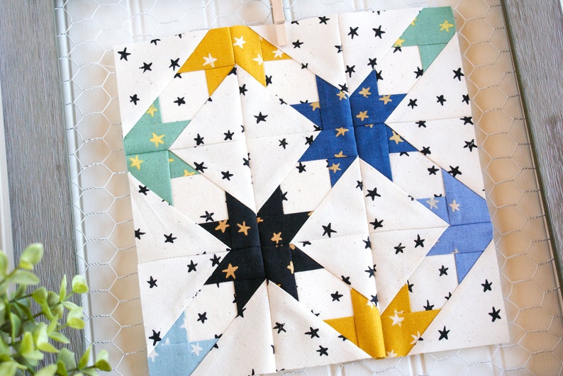 Star Square Foundation Paper Piecing Pattern, FPP, Star Quilt Block, PDF Download, Scrap Quilt, image 8