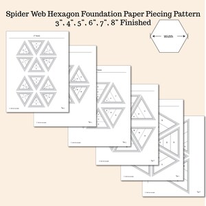 Spider Web Hexagon Foundation Paper Piecing Quilt Block, Hexi, Multiple ...