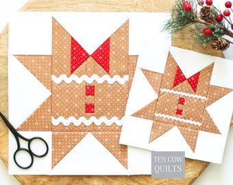 Gingerbread Star 6 Sizes Included, Quilt Block Pattern, Foundation Paper Pieced, FPP, PDF Download