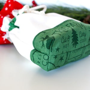 Drawstring Bag Pattern, Fabric Gift Bags, Holiday DIY Sewing, Santa Sack, Reusable, Christmas Gift Idea, Small Medium Large, Three Sizes image 2
