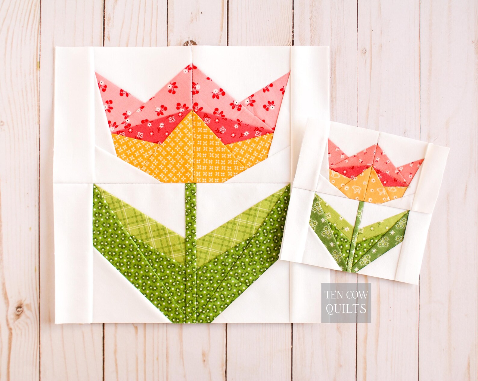 Tulip 6 Sizes, Flower, Foundation Paper Pieced Pattern, Spring, Quilt ...