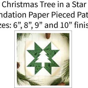 Foundation Paper Christmas Tree Star Piecing Pattern, Quilt Block ...
