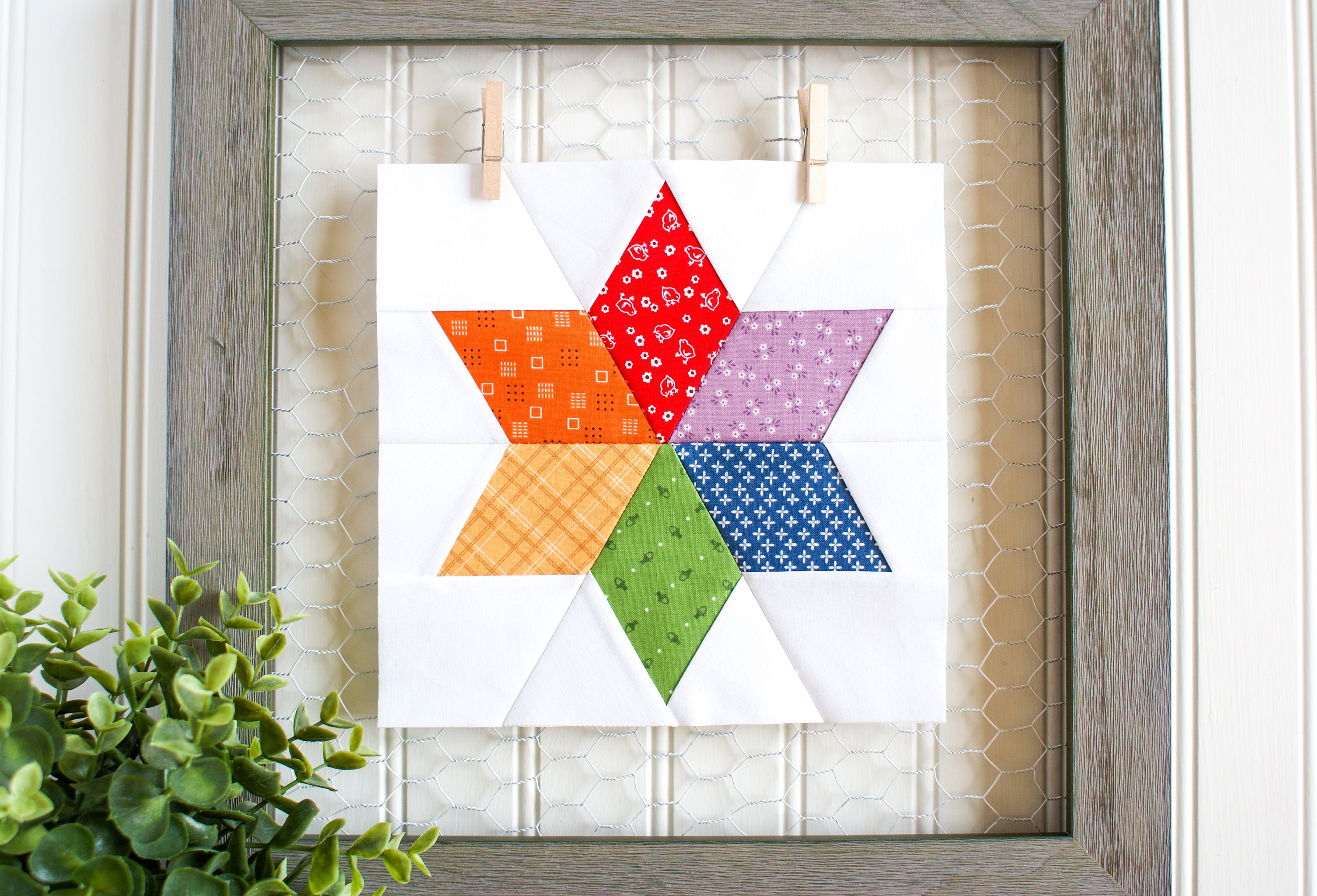 Six-pointed Star Foundation Paper Piecing Pattern, FPP, Quilt Block ...