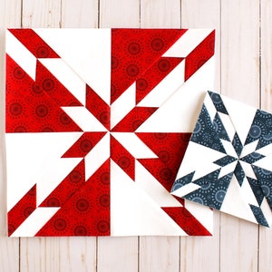 Hunter Star Foundation Patchworkmuster, FPP, Quiltblock, Mehrere Größen, Jägerstern, Classic Block
