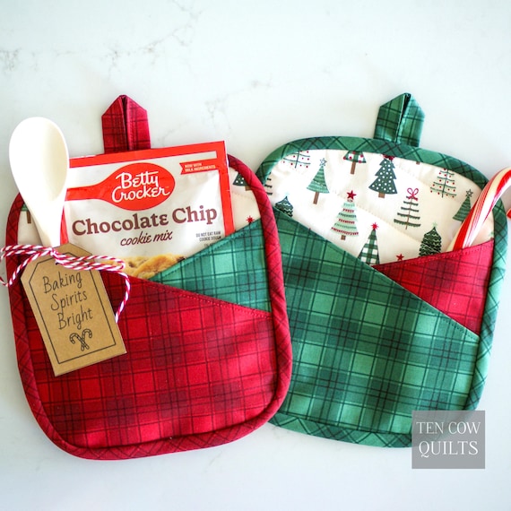 Folded Pockets Hot Pad Pattern, PDF, DIY Handmade Gift Idea, Quilted