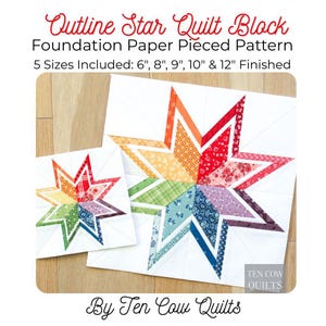 Outline Star Foundation Paper Piecing Pattern, FPP, PDF Download ...