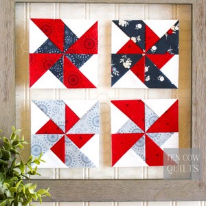 Moulinet double 8 tailles, morceaux de papier de base, motif de blocs de courtepointe, FPP, PDF à téléchargement immédiat, design classique, petite mini, Scrappy