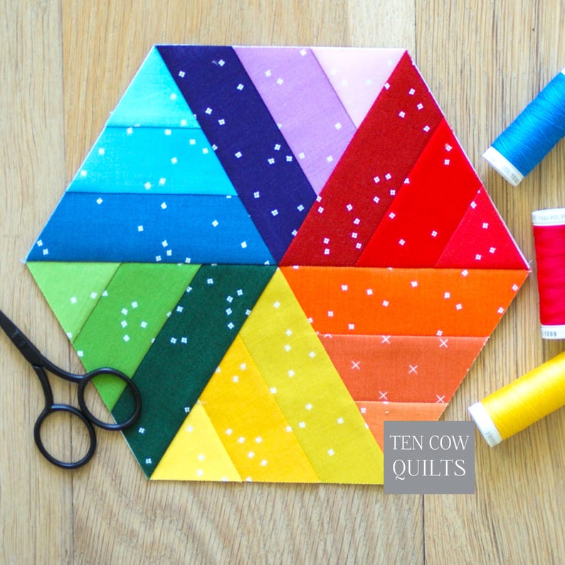 Hexagonal Patterns Unique Geometric Hexagon 7 Sizes Included Foundation Paper Pieced Pattern, PDF ...