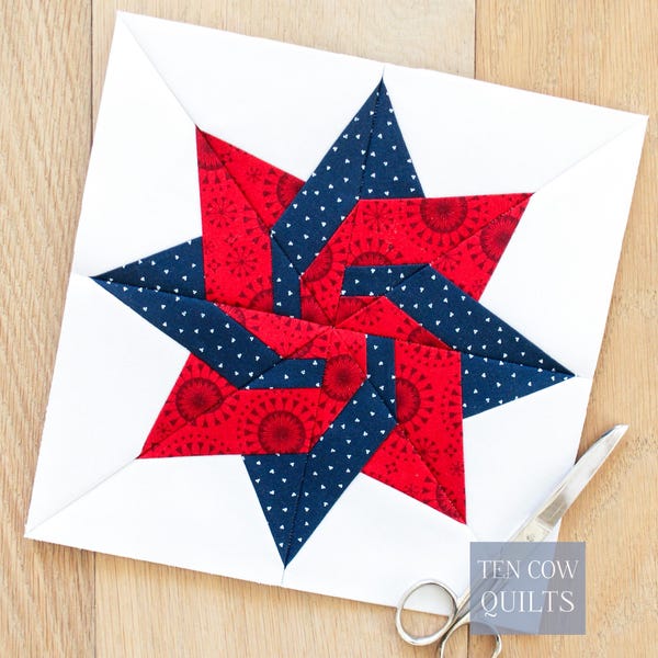 Knotted Star 2, 6 Sizes Included, Foundation Paper Pieced Pattern, Quilt Block, PDF Download